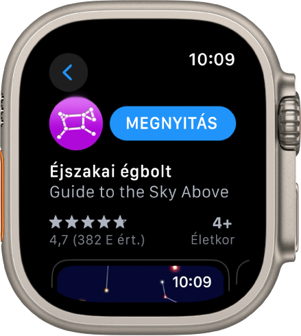 Az Apple Watch App Store appjában egy app látható.