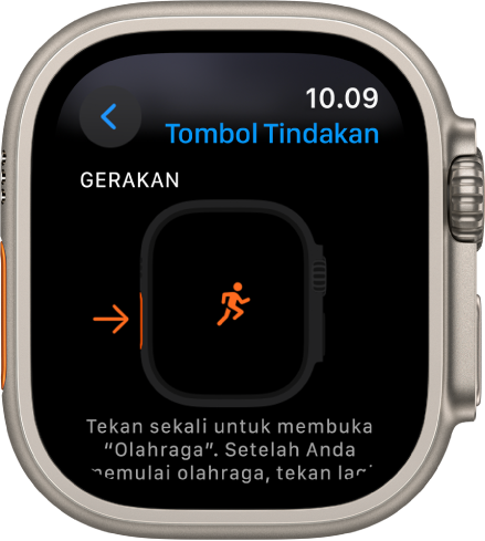 Layar Tombol Tindakan tempat Anda menetapkan tugas ke tombol Tindakan.