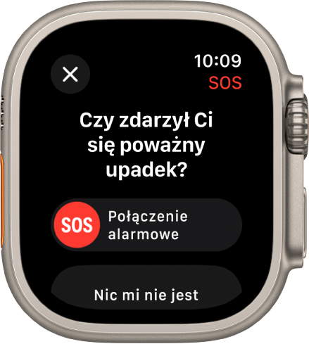 Ekran wykrywania upadków.