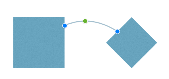 A square and diamond shape connected by a connection line.