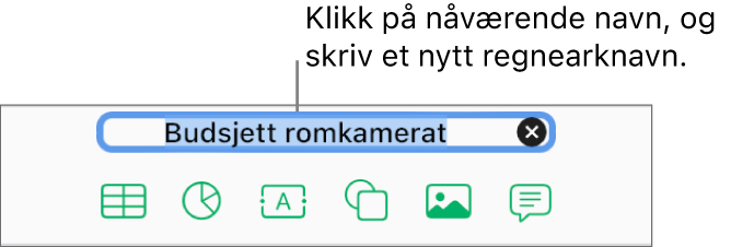 Regnearkets navn, Tomt, markert øverst i regnearket.