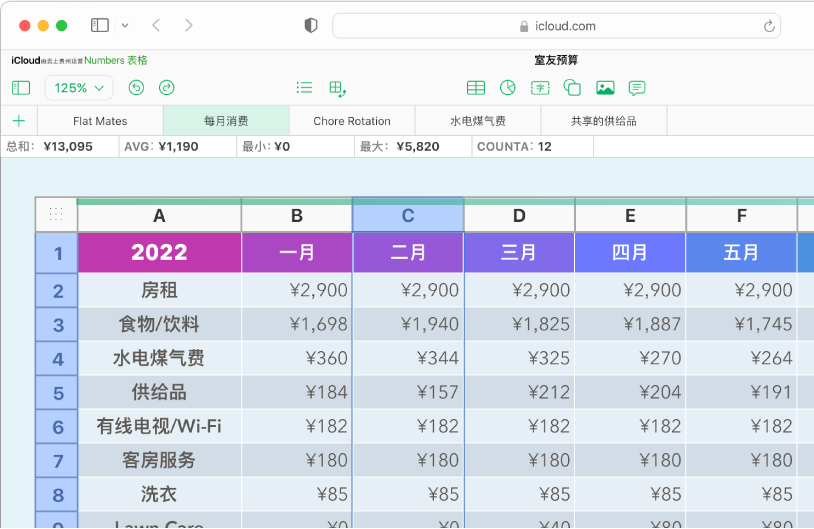 带有标题和数据的表格。