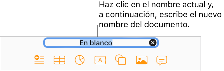 El nombre del documento, En blanco, seleccionado en la parte superior del documento abierto.