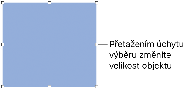 Objekt, který má po obvodu bílé čtverečky pro změnu velikosti