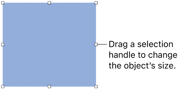 An object with white squares on its border for changing the object’s size.