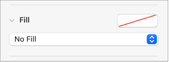 The Fill controls with No Fill selected.