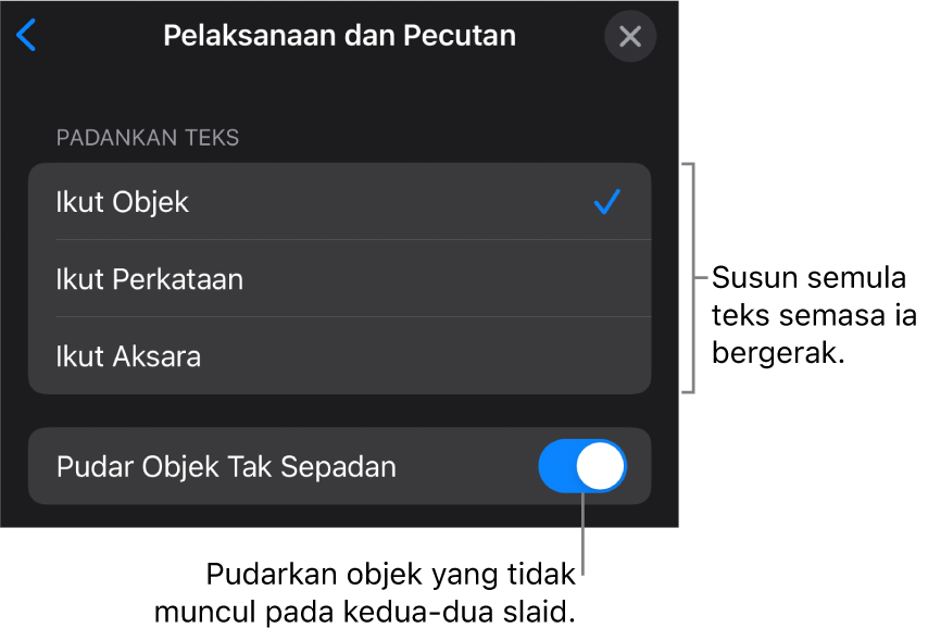 Pilihan penghantaran dan pemecutan Pergerakan Ajaib dalam anak tetingkap Pemecutan.