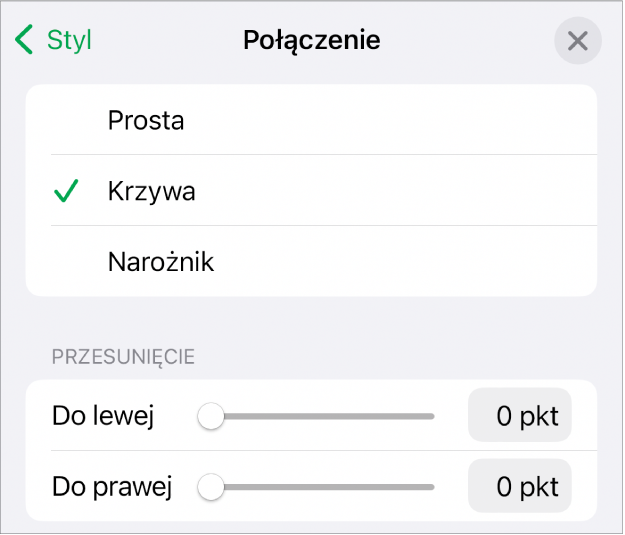 Narzędzia Połączenie z zaznaczonym narzędziem Krzywa.