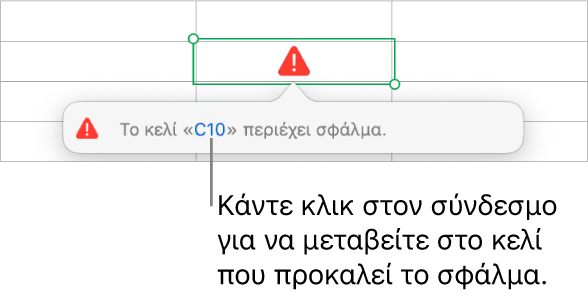 Σύνδεσμος σφάλματος κελιού.