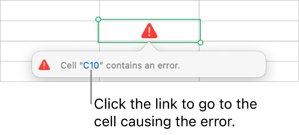 A cell error link.