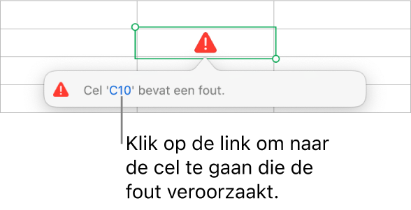 Een celfoutlink.