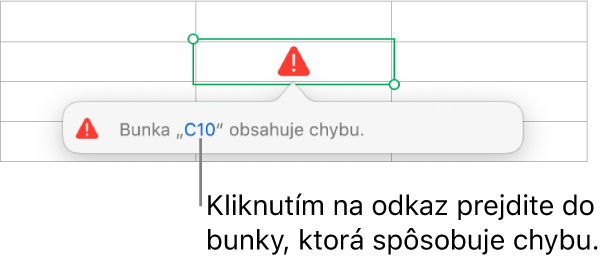 Odkaz na chybu v bunke.