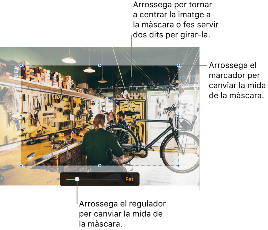 Control de màscara sobre una foto.