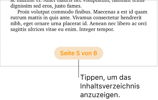 Ein geöffnetes Dokument mit der Seitenangabe „3 von 3“ unten in der Mitte des Bildschirms