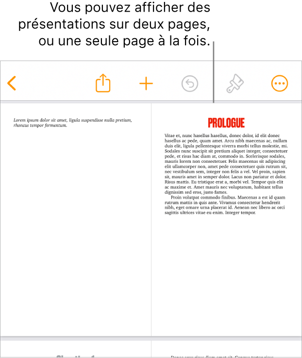 Un document dont les pages sont affichées en présentation sur deux pages.