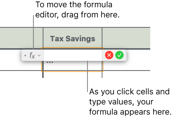 The Formula Editor.