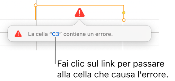 Link all’errore di una cella.