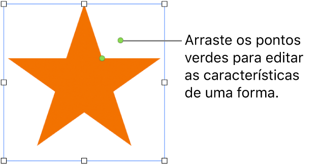 Uma forma com puxadores de seleção.