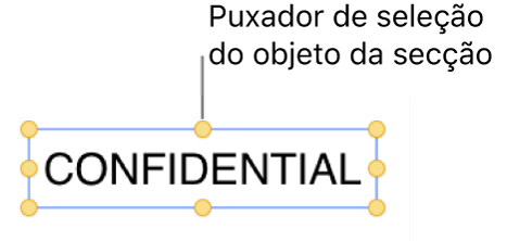 Um objeto com puxadores de seleção.