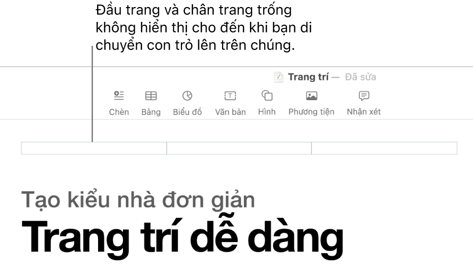 Ba trường đầu trang phía trên tiêu đề của tài liệu.