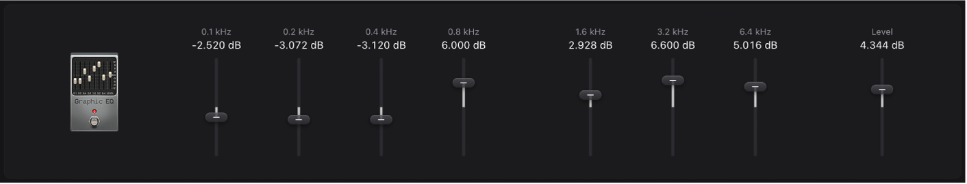 Abbildung. Das Effektpedalfenster „Graphic EQ“