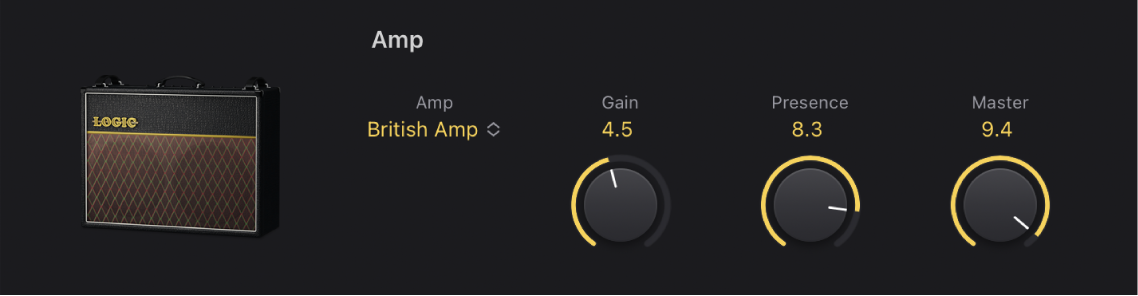 Abbildung. Amp-Modell-Parameter im „Amp Designer“