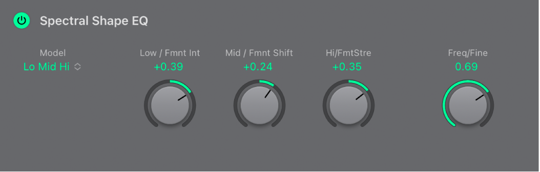 Abbildung. „Spectral Shape EQ“-Parameter.