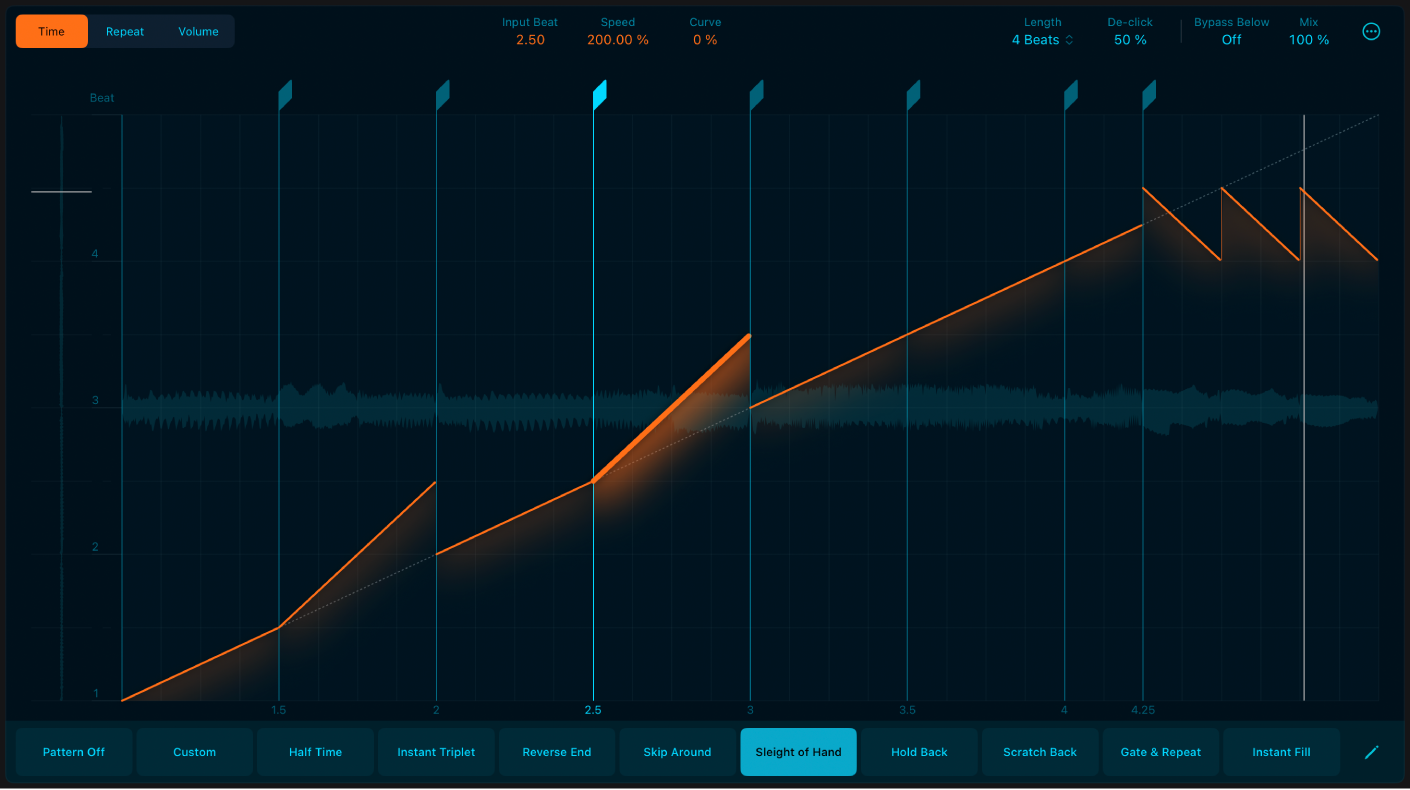 Abbildung. Modus „Time“ in Beat Breaker