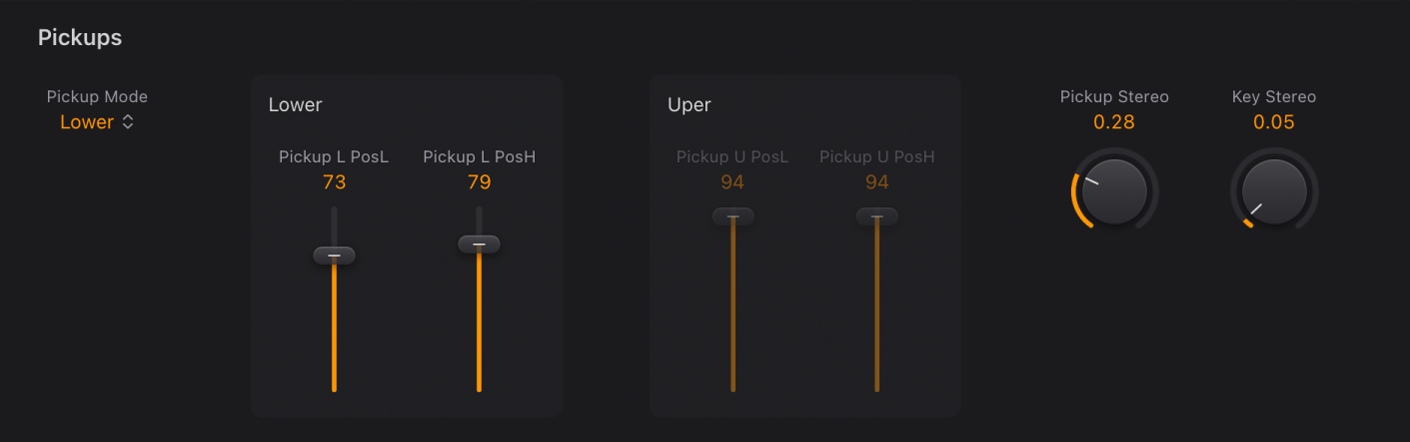 Figure. Vintage Clav Pickup parameters.