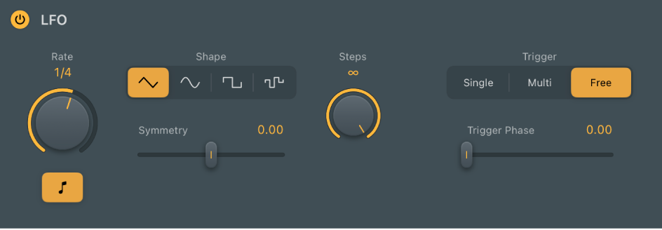 Figure. Modulator LFO parameters.