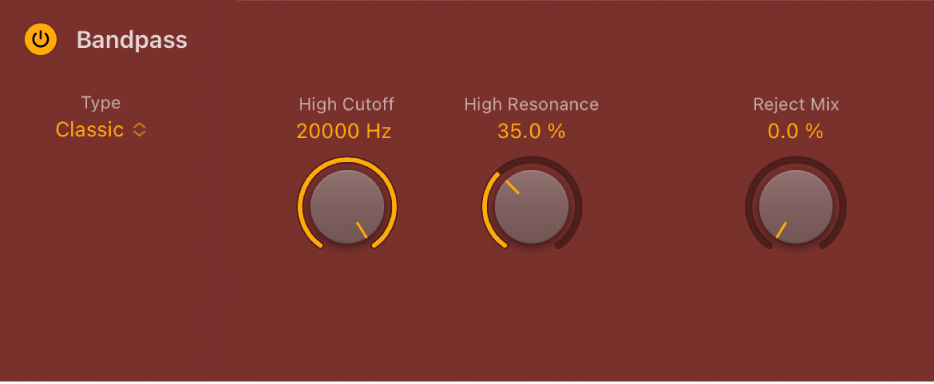 Figure. Phat FX Bandpass parameters.