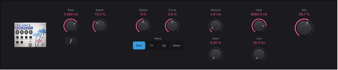 Figure. Flange Factory stompbox window.