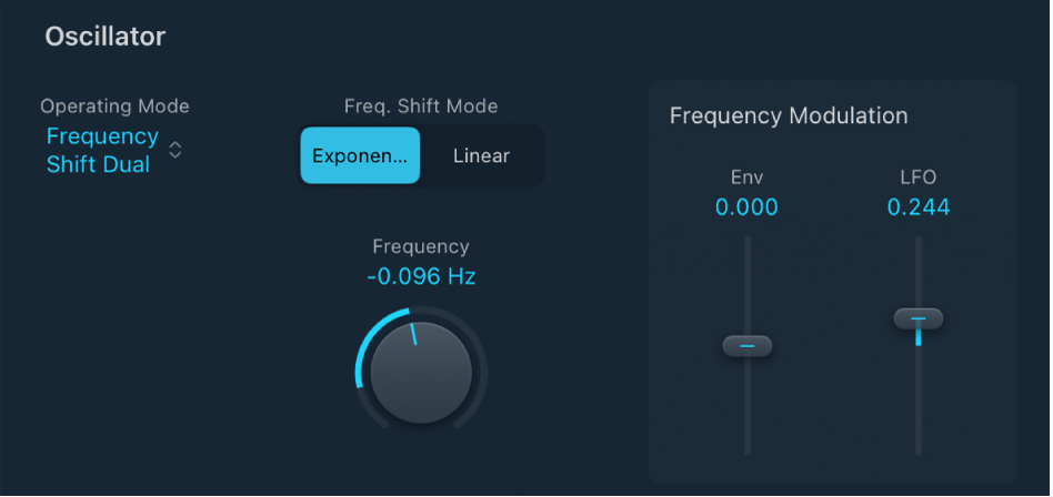 Figure. Ringshifter Oscillator controls.