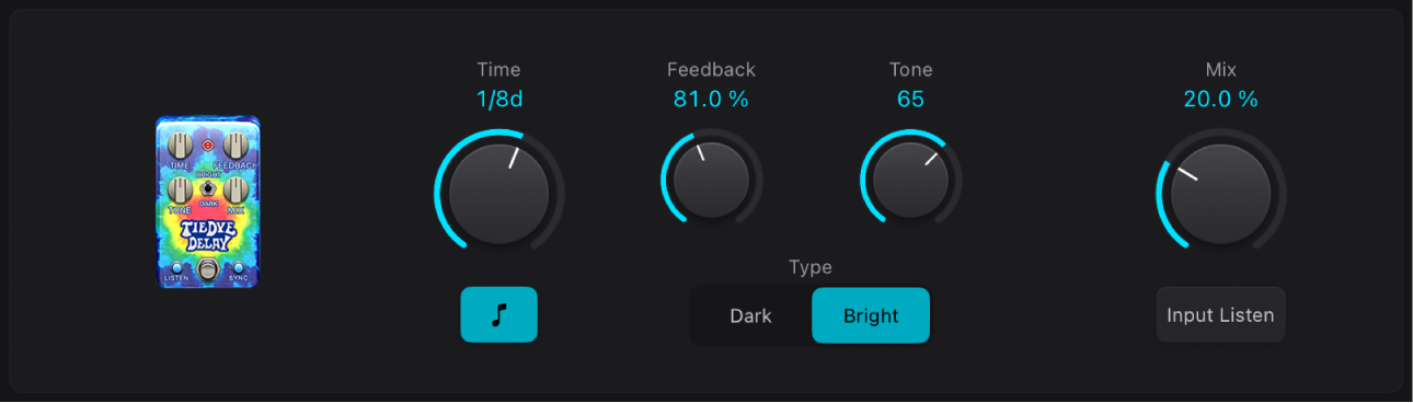 Figure. Tie Dye Delay stompbox window.