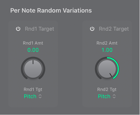 Figure. Note-on Random parameters.