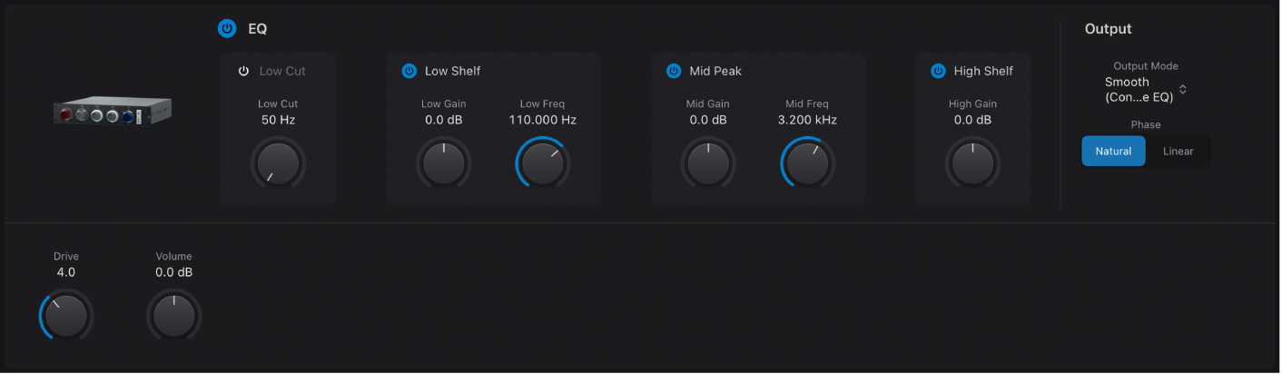 Figure. Vintage Console EQ window.