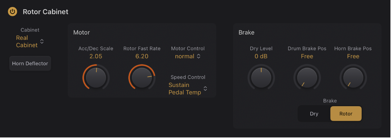 Figure. Vintage B3 Rotor Cabinet Brake parameters.