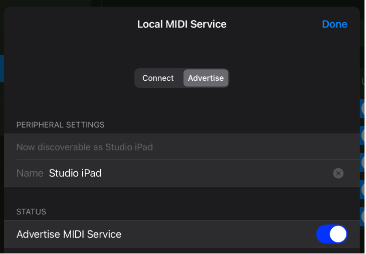 Local MIDI Service dialog.