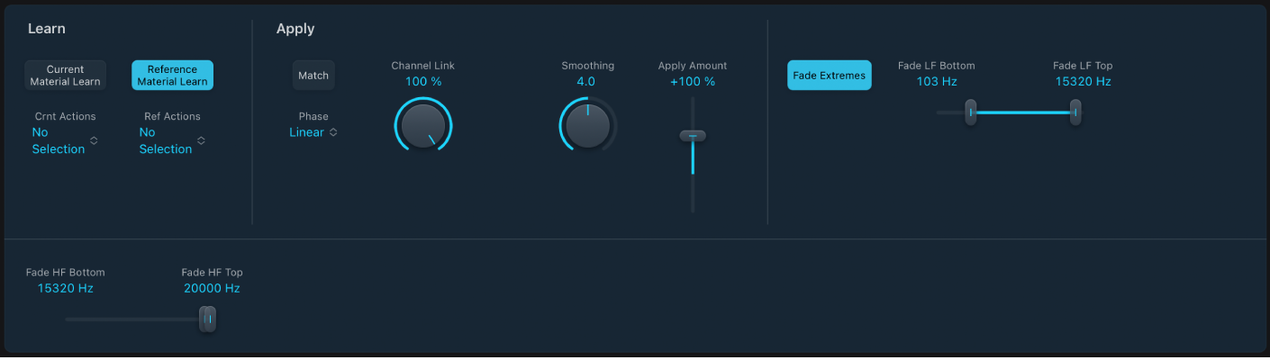 Figure. Fenêtre du module Match EQ.