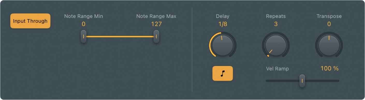 図。Velocity ProcessorのComp./Exp.パラメータ。