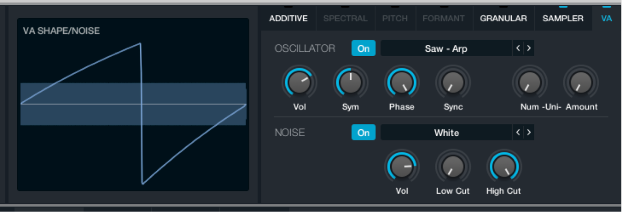 Abbildung. Virtual-Analog-Elementparameter