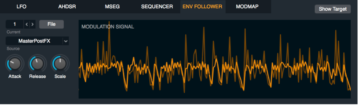 図。「Env Follower」コントロールパネル。