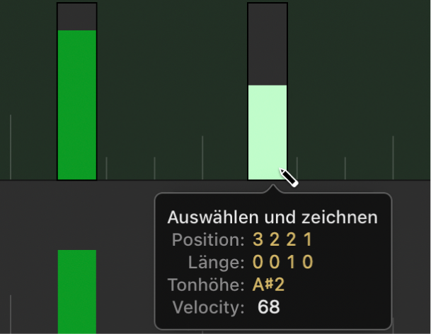 Abbildung. Erzeugen eines Events in einer Lane