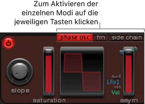 Abbildung. Modustasten für Oszillator 1
