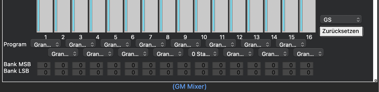 Abbildung. Anzeige des MSB/LSB-Parameters im GM Mixer