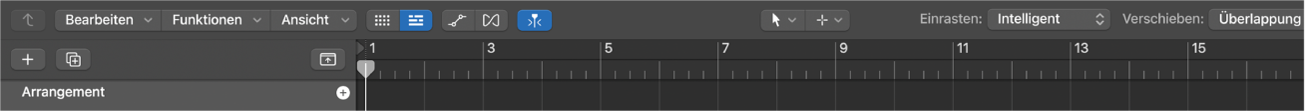 Abbildung. Eine leere Arrangementspur oben im Bereich „Spuren“