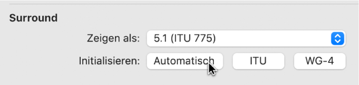 Abbildung. Tasten „Initialisieren“ in den Surround- Einstellungen