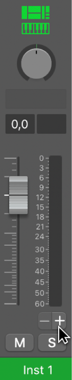 Abbildung. Instrument-Channel-Strip mit Taste „Hinzufügen“