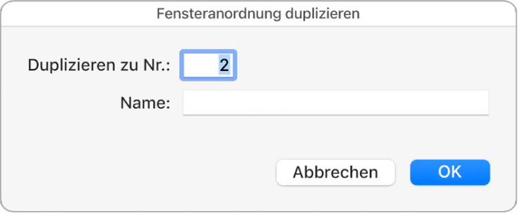 Abbildung. Dialogfenster „Fensteranordnung duplizieren“