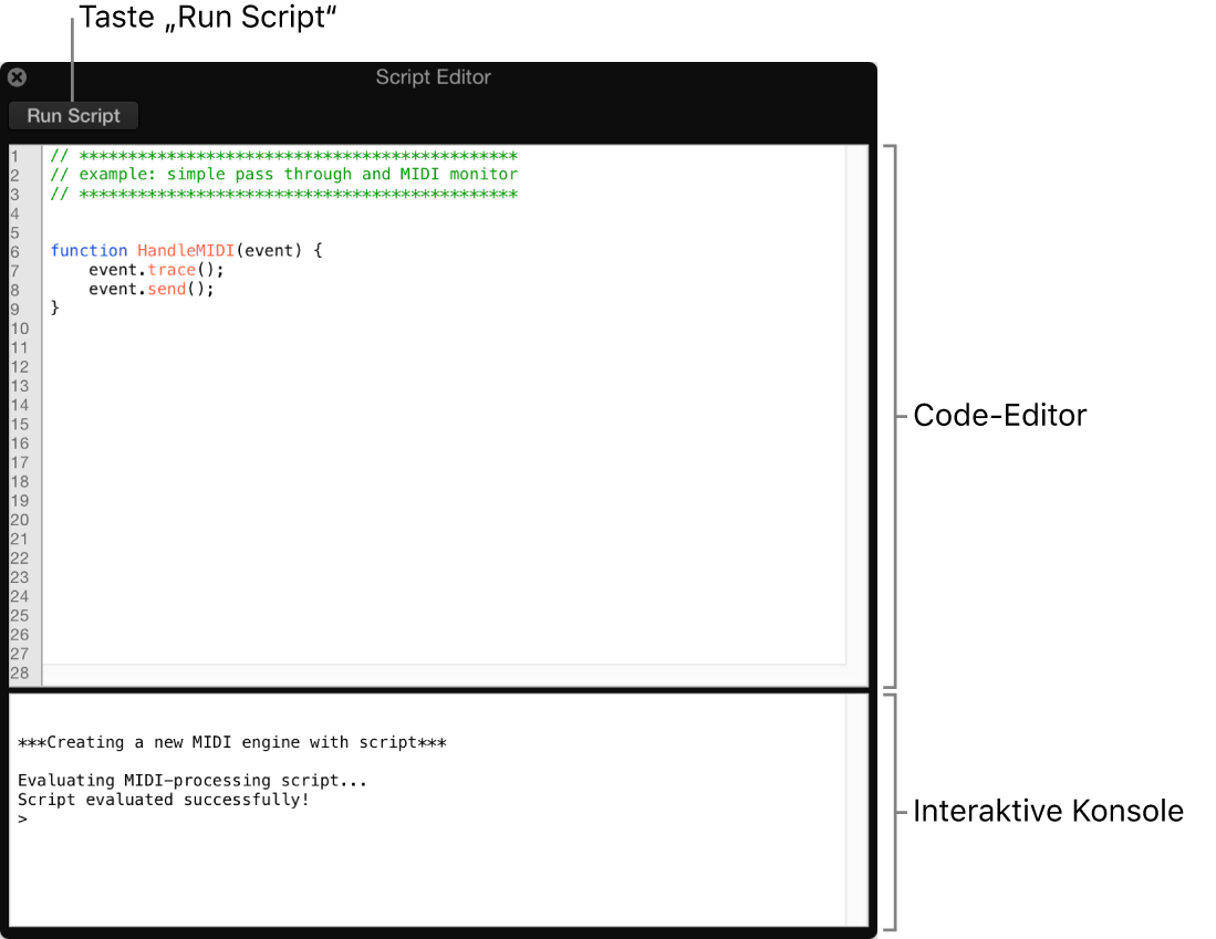 Abbildung. Script Editor-Fenster